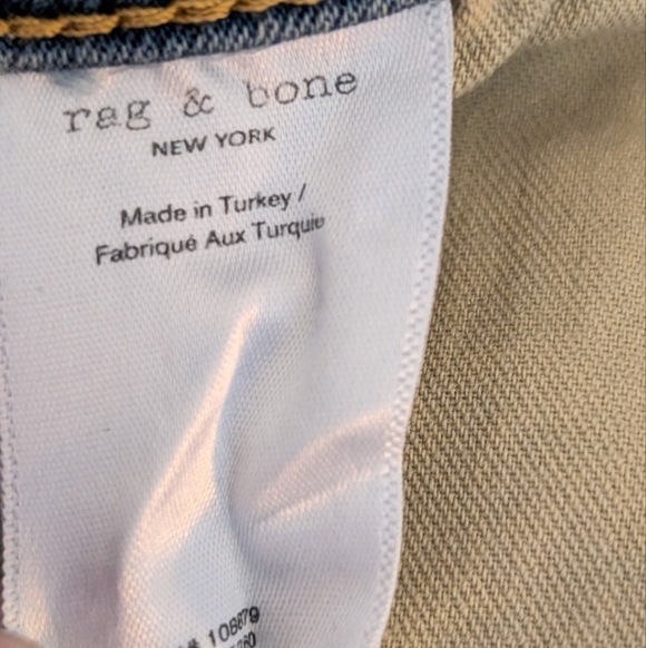 Rag & Bone Dre Low-Rise Slim Boyfriend Jeans, Size 31, "Quartz" Wash - Picture 8 of 11